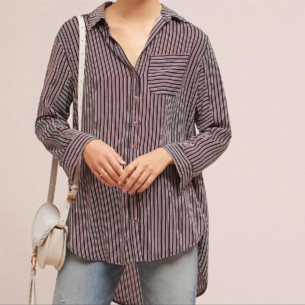 [Anthropologie Maeve] Adelaide stripe tunic shirt small